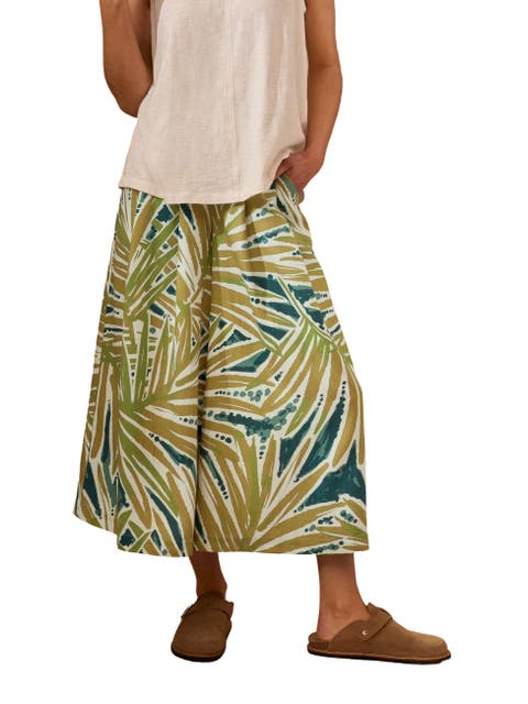 Printed Midi Wide Leg Culottes