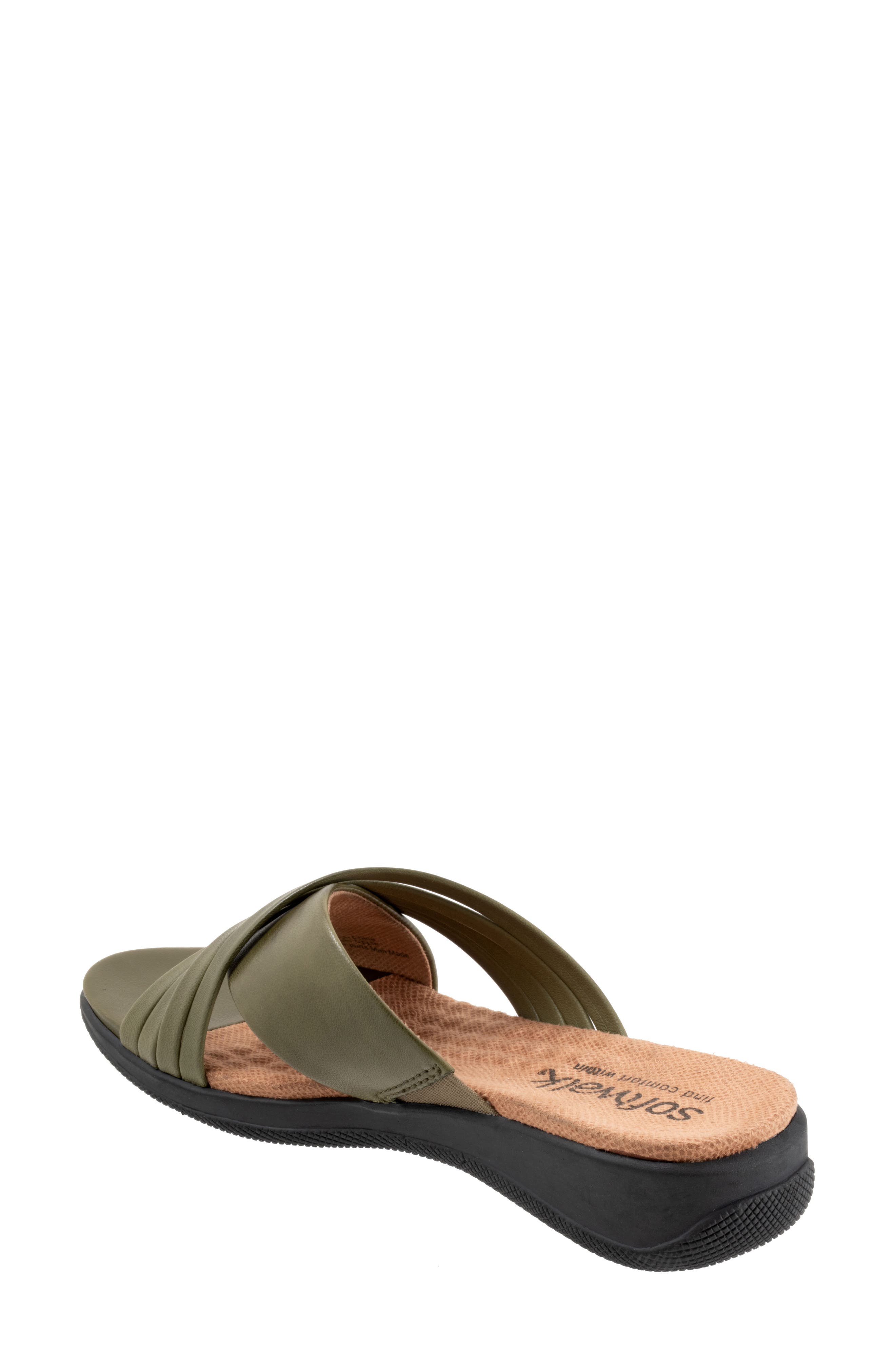Tillman 5.0 Leather Cross Strap Slide Sandal, Alternate, color, DARK OLIVE