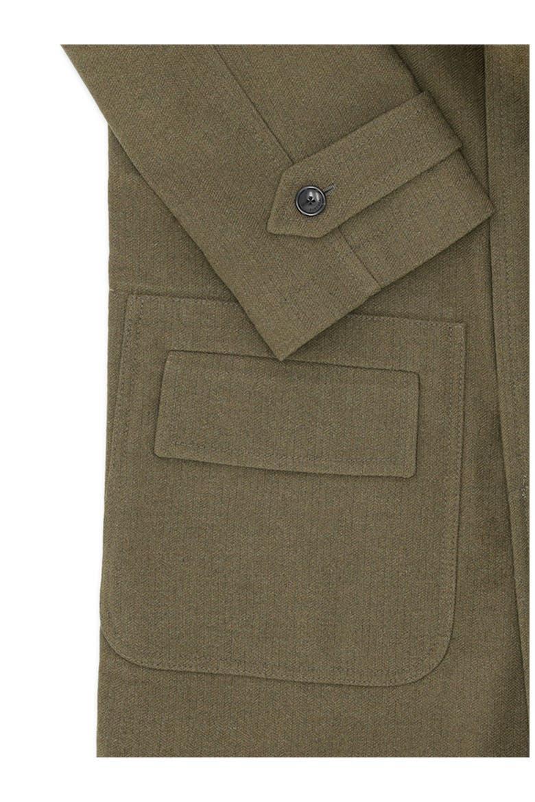 Vintage Blue Single-Breasted Coat, Alternate, color, Green