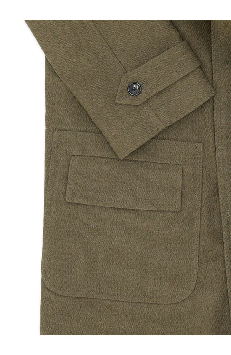 Fortela Vintage Blue Single-Breasted Coat, Alternate, color, Green