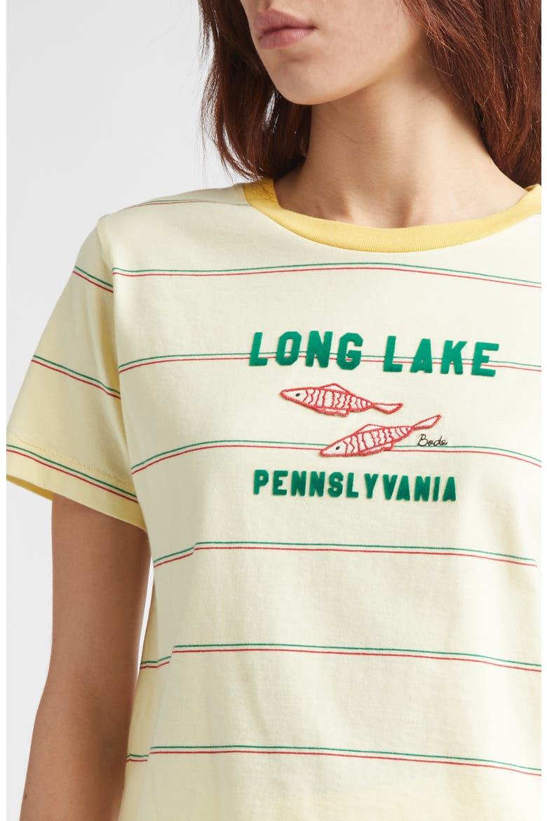 Summertime Stripe Cotton T-Shirt, Alternate, color, YELLOW MULTI