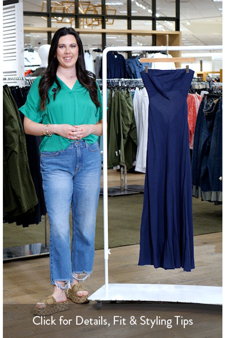 Yahir Strapless Linen Blend Maxi Dress video