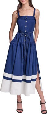 KARL LAGERFELD Contrast Border Midi Dress