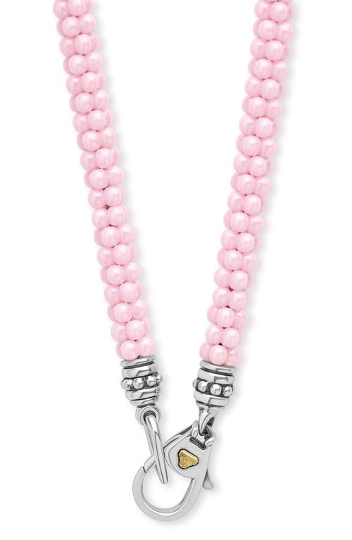 Lagos Pink Caviar Ceramic Beaded Necklace In Pink