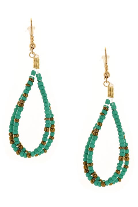Karena Bead Briolette Drop Earrings