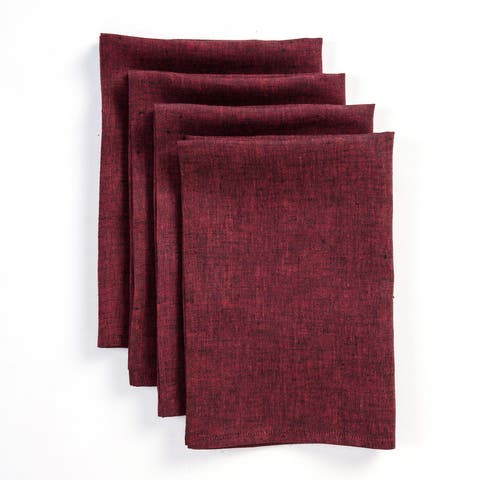 Linen Dinner Napkins Set of 4, 20 x 20 Inch for Dining Table, Holiday and Everyday Table Decor - Athena