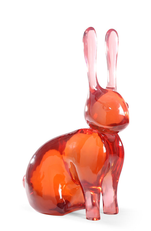 Jonathan Adler Acrylic Rabbit Sculpture In Red