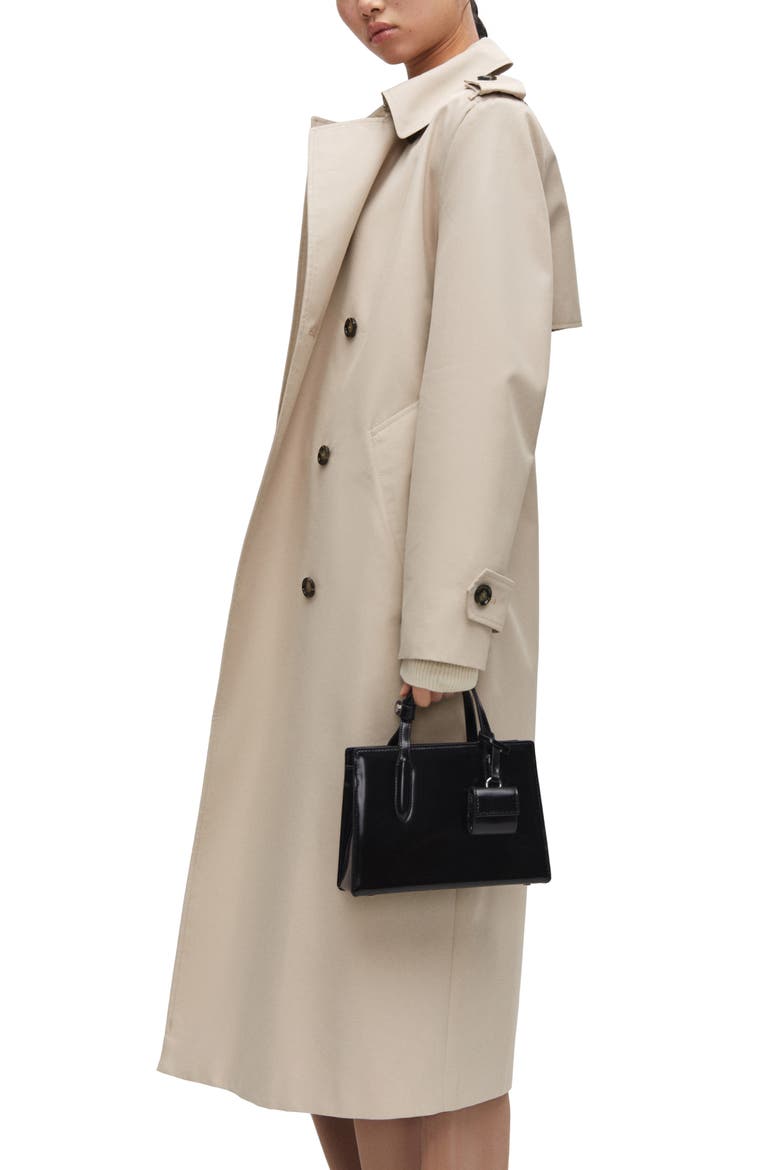 Double Breasted Water Repellent Trench Coat, Alternate, color, LIGHT PASTEL GREY