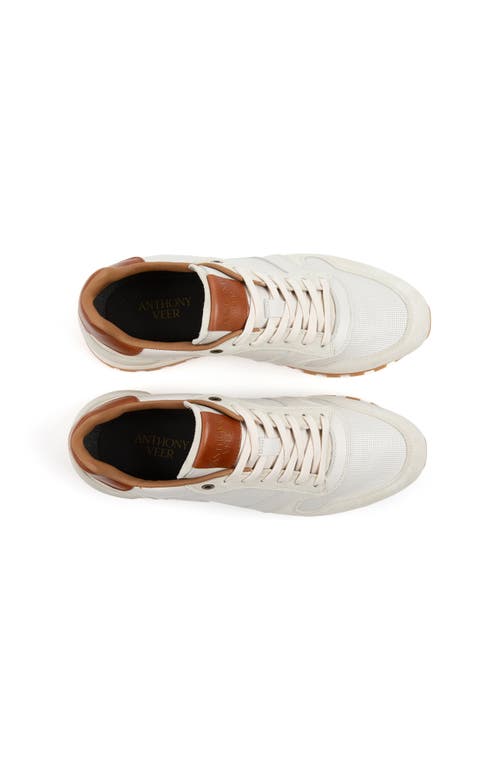 Anthony Veer Men's Edward Runner Sneaker In White Cognac