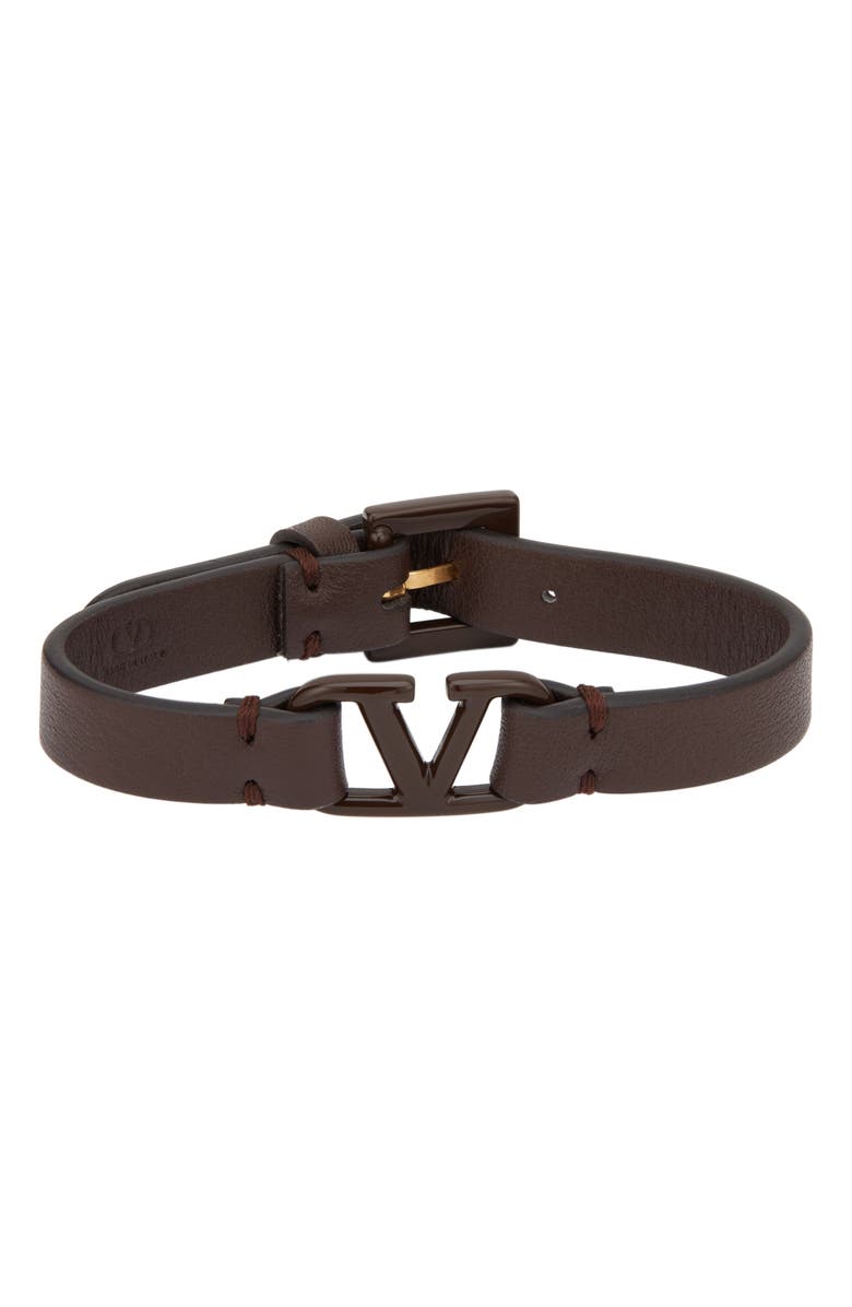 Valentino Garavani Signature VLOGO Leather Bracelet, Main, color, 