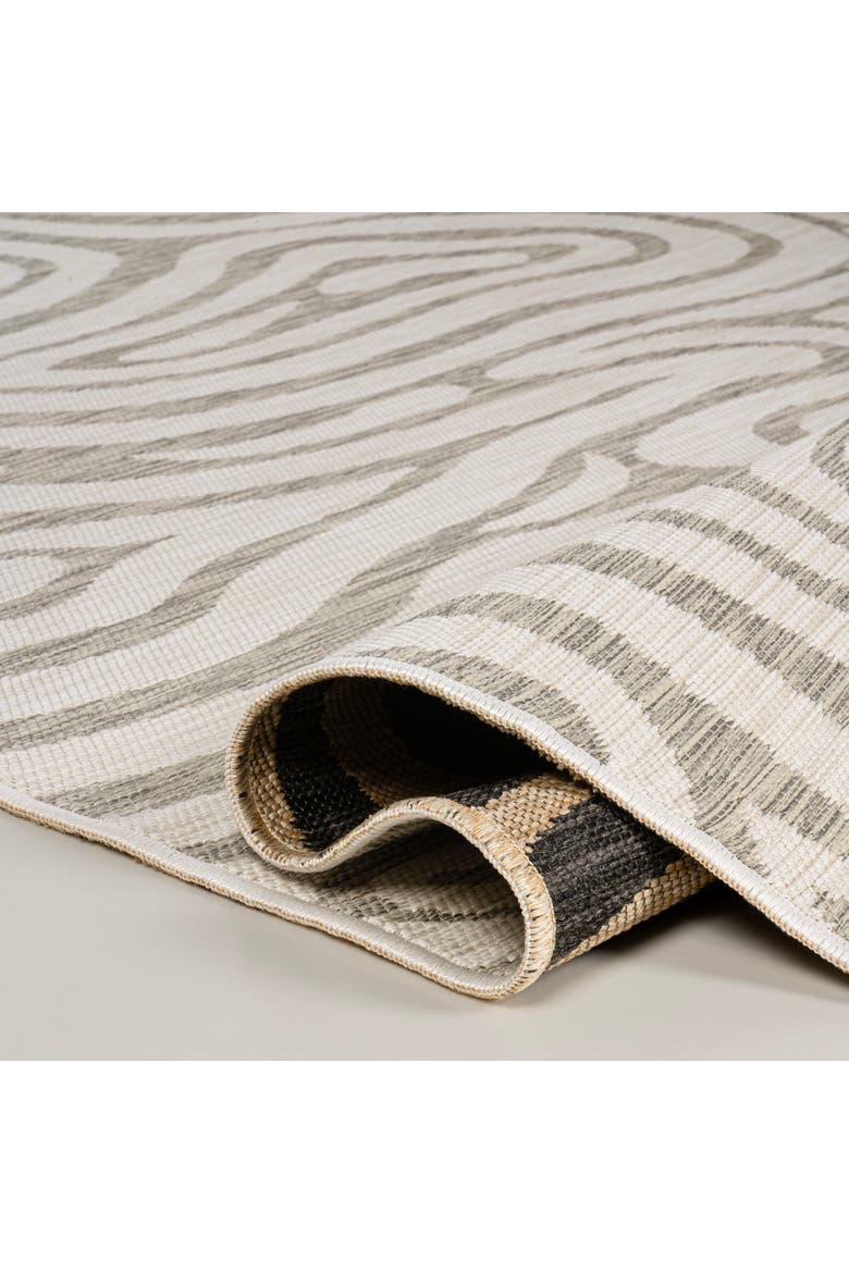 Eryx Modern Bohemian Abstract Organic Reversible Machine-Washable Indoor/Outdoor Area Rug, Alternate, color, Gray/Cream
