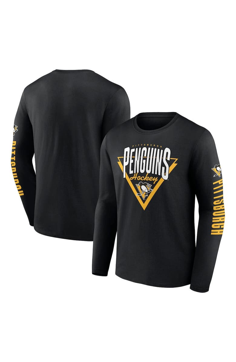 FANATICS Men's Fanatics Black Pittsburgh Penguins Headline Long Sleeve T-Shirt, Main, color, Black