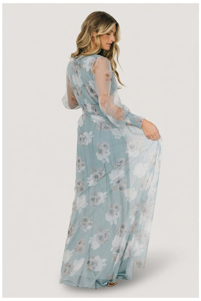 Layla Tulle Maxi Dress, Alternate, color, Light Blue Floral
