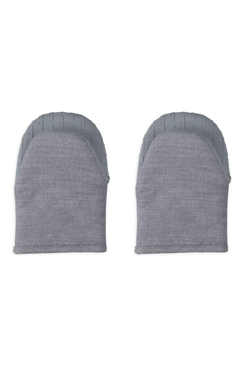 Set of 2 Mini Oven Mitts, Alternate, color, CHARBON