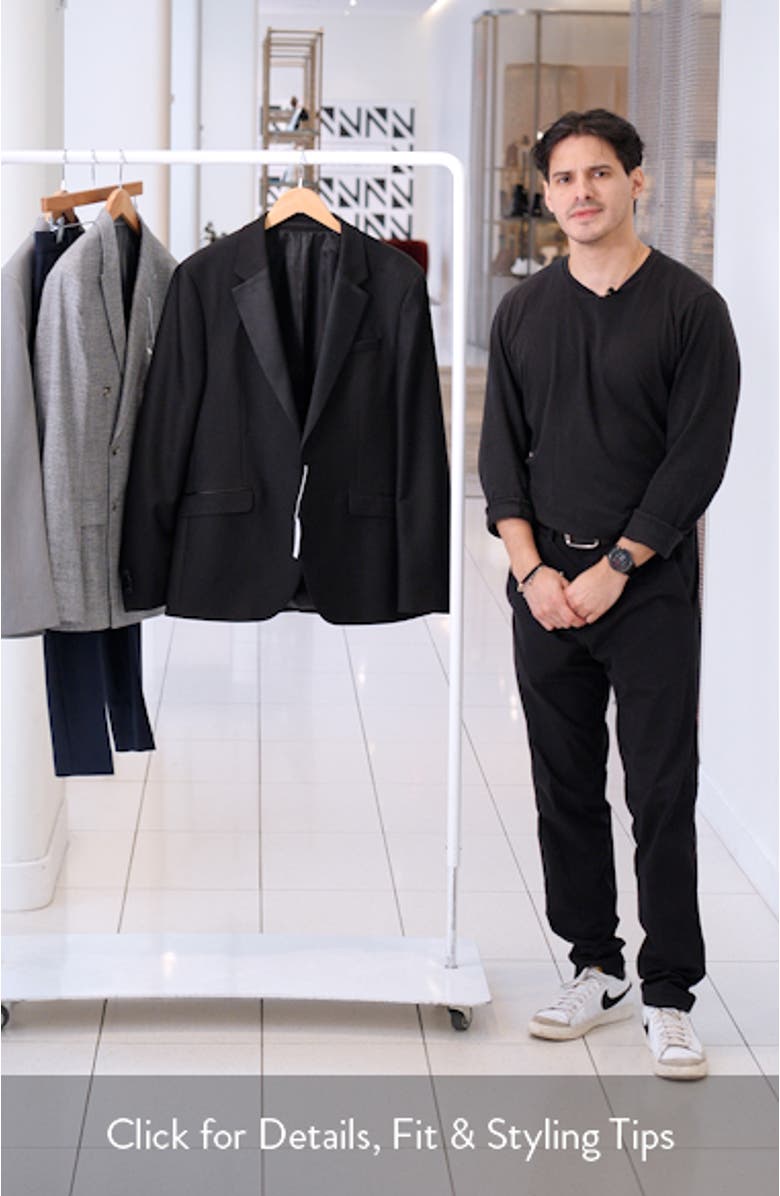Slim Fit Black Stretch Tuxedo Jacket, sales video thumbnail