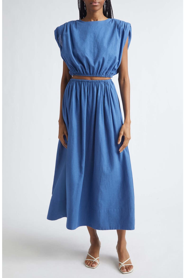 Imogen Linen & Cotton Skirt, Alternate, color, OCEAN