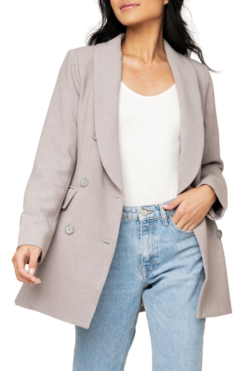GIBSONLOOK Double Breasted Blazer, Main, color, Heather Grey