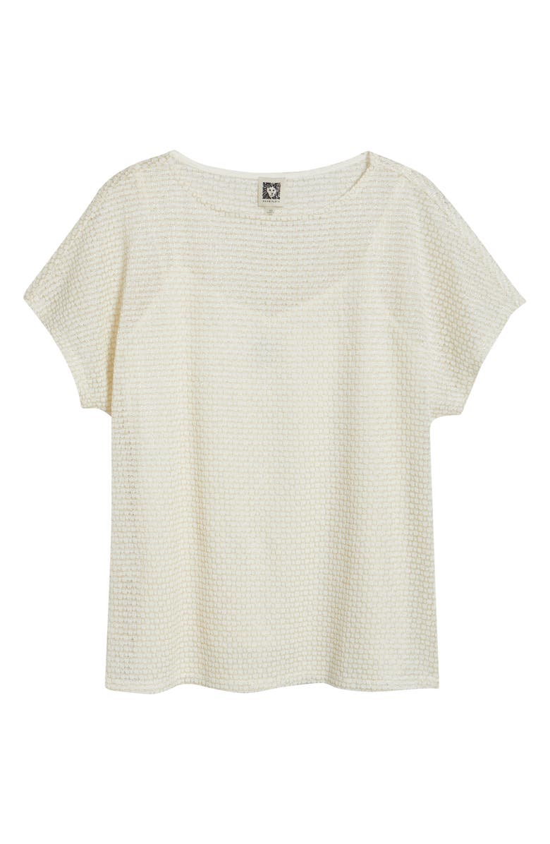 Anne Klein Metallic Stitch Boat Neck Top, Alternate, color, 