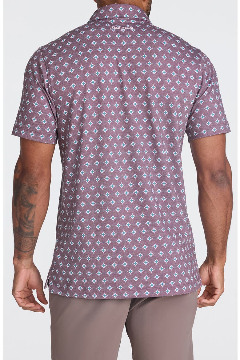 Geo Print Piqué Performance Golf Polo, Alternate, color, SWING CYPHER - PLUM WINE