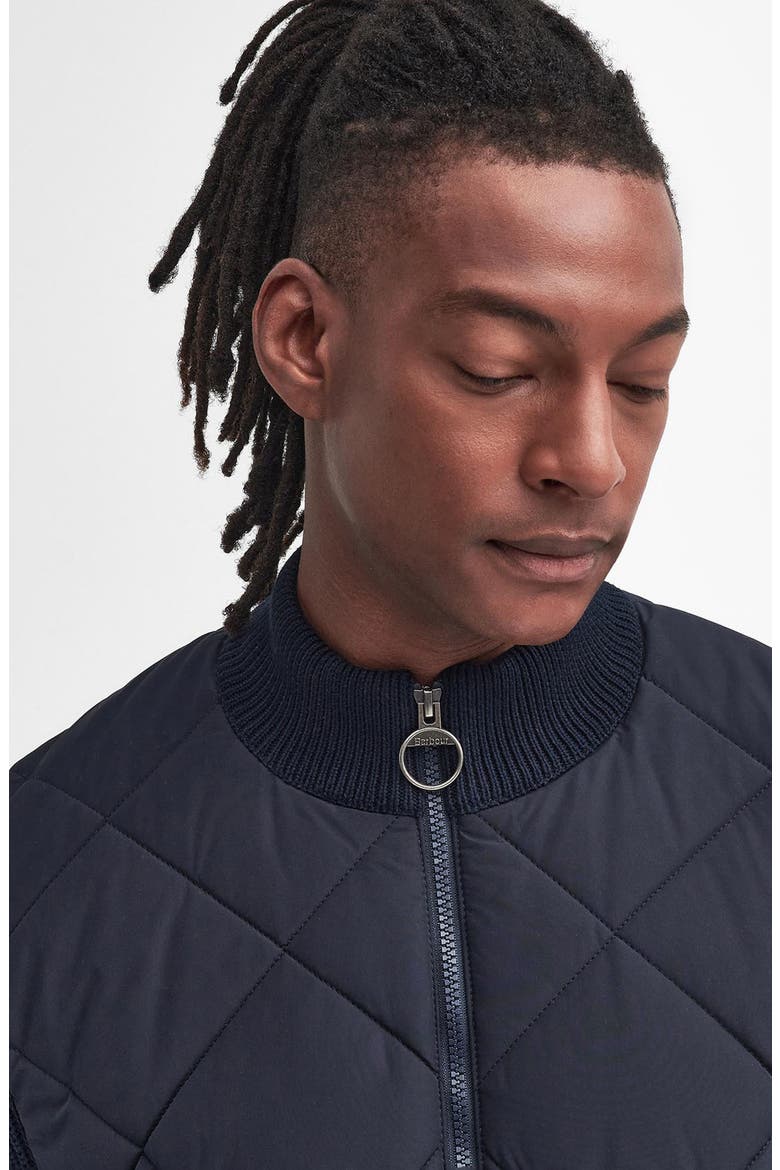 Newland Quilt Front Zip Cardigan, Alternate, color, NAVY