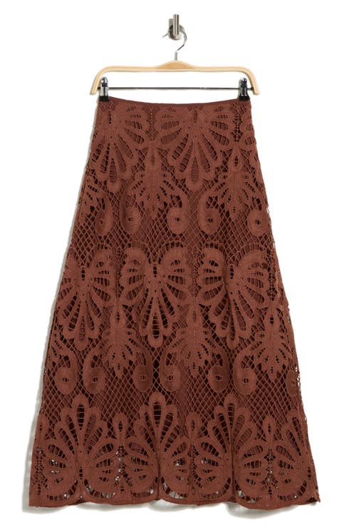 Lace Trim A-Line Skirt