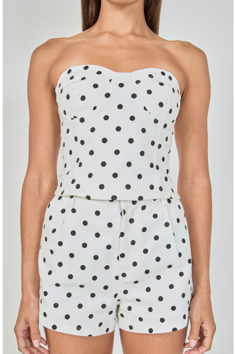 Dot Tube Top, Alternate, color, WHITE/ BLACK