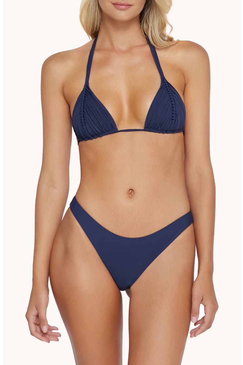 Ruched Bikini Bottoms, Main, color, NAVY