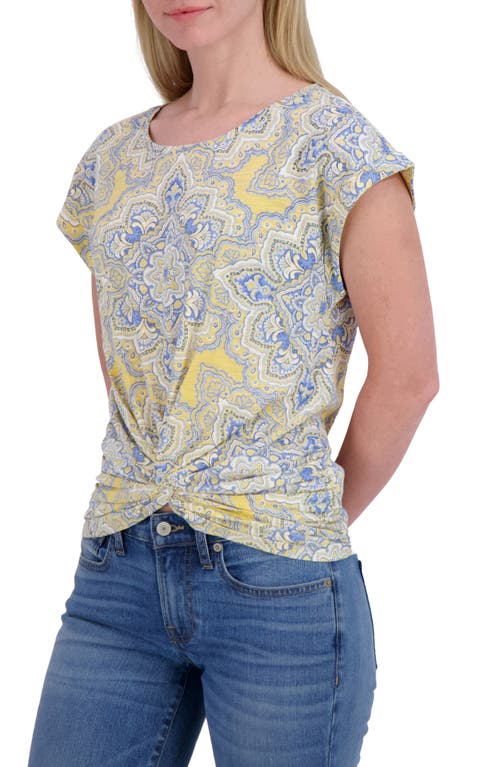 LUCKY BRAND LUCKY BRAND MEDALLION PRINT COTTON & MODAL CREWNECK T-SHIRT