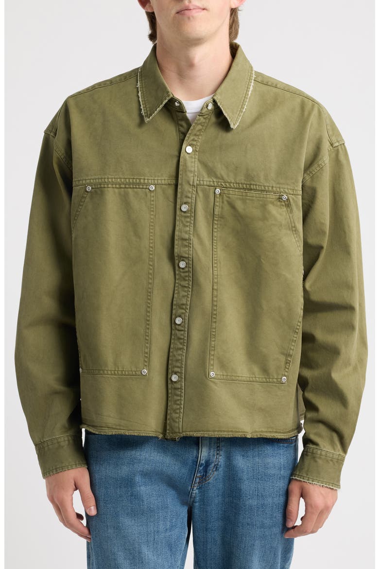 Cotton Twill Shirt Jacket, Alternate, color, GREEN