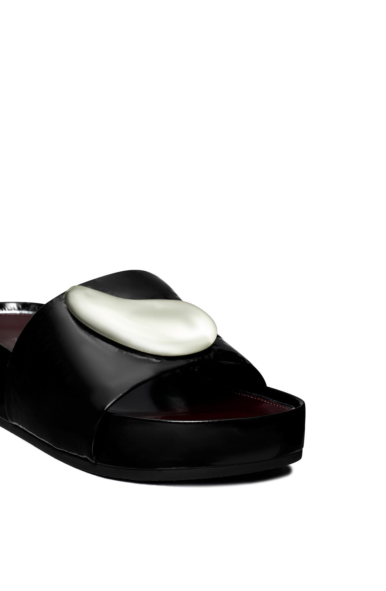 Tory Burch Patos Platform Slide Sandal, Alternate, color, Perfect Black / Silver