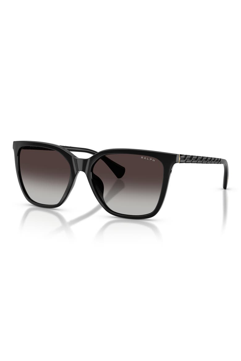 RA5328U 56mm Gradient Square Sunglasses, Alternate, color, SHINY BLACK / GREY GRADIENT