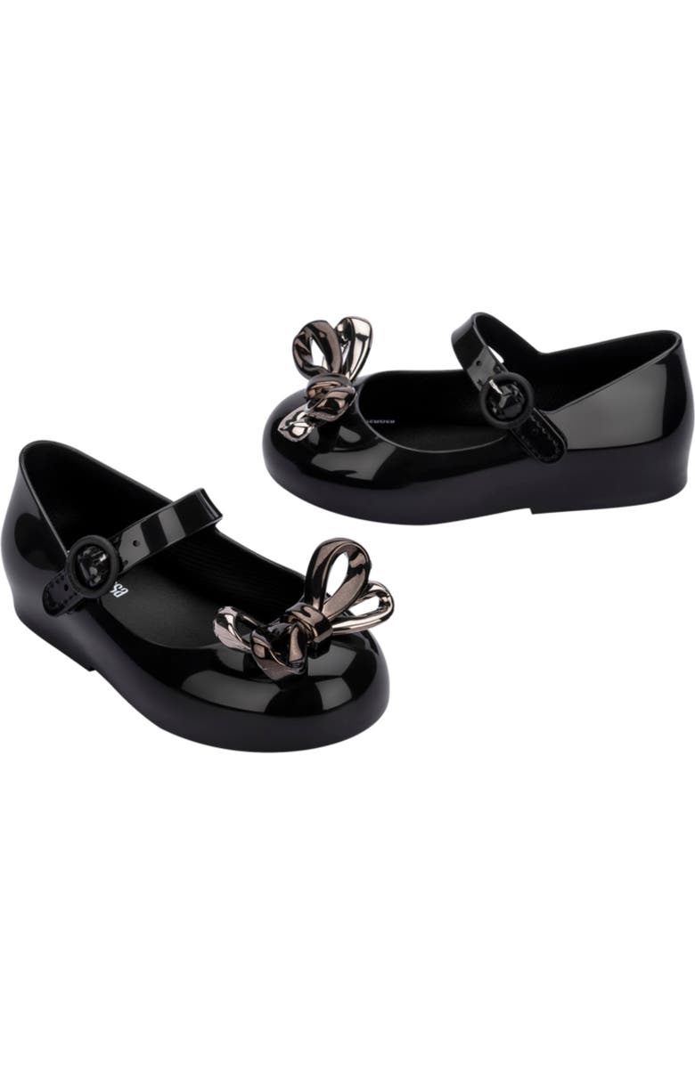 Mini Melissa Kids' Sweet Love Glam Mary Jane Flat, Alternate, color, Black