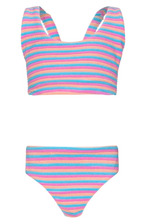 PQ SWIM Kids' Finley Two-Piece Swimsuit in Sherbert 