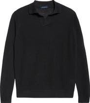 Thom Sweeney Skipper Long Sleeve Linen & Cotton Polo