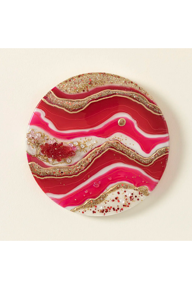 Birth Month Geode Art, Alternate, color, Ruby