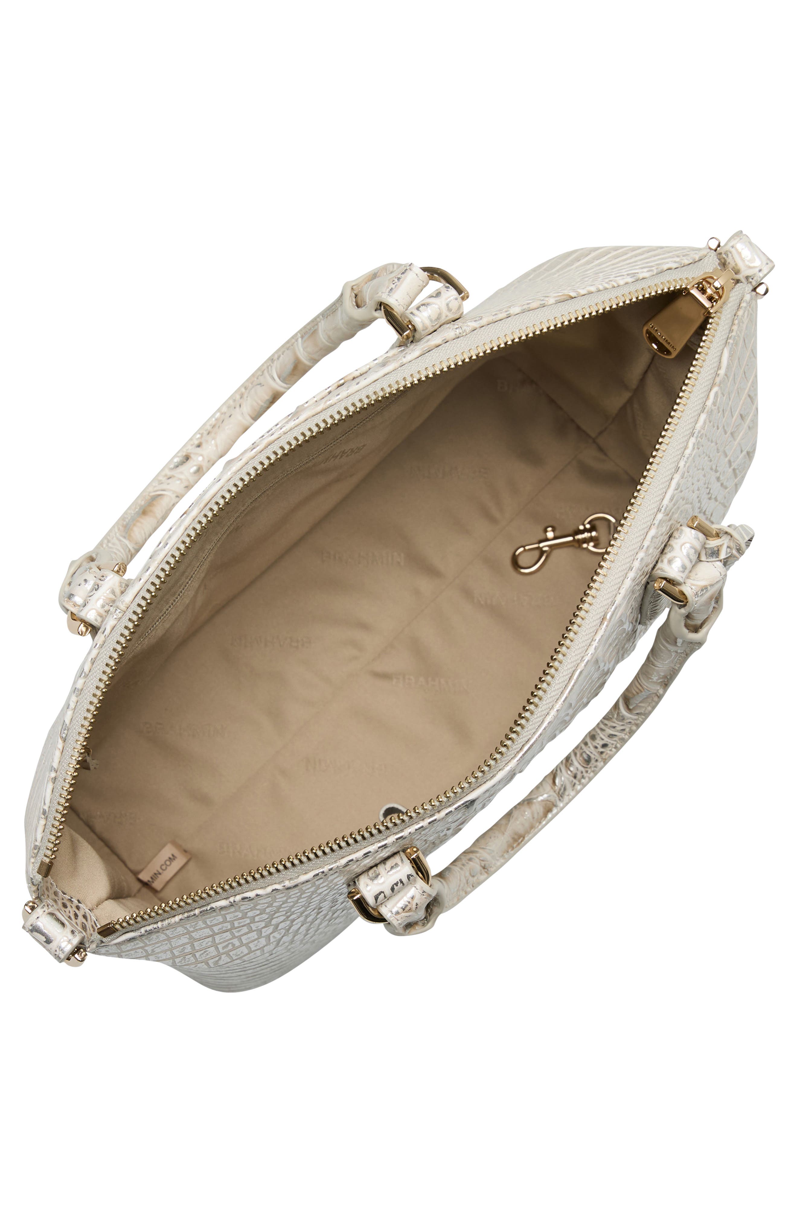 Brahmin Duxbury Croc Embossed Leather Satchel, Alternate, color, 