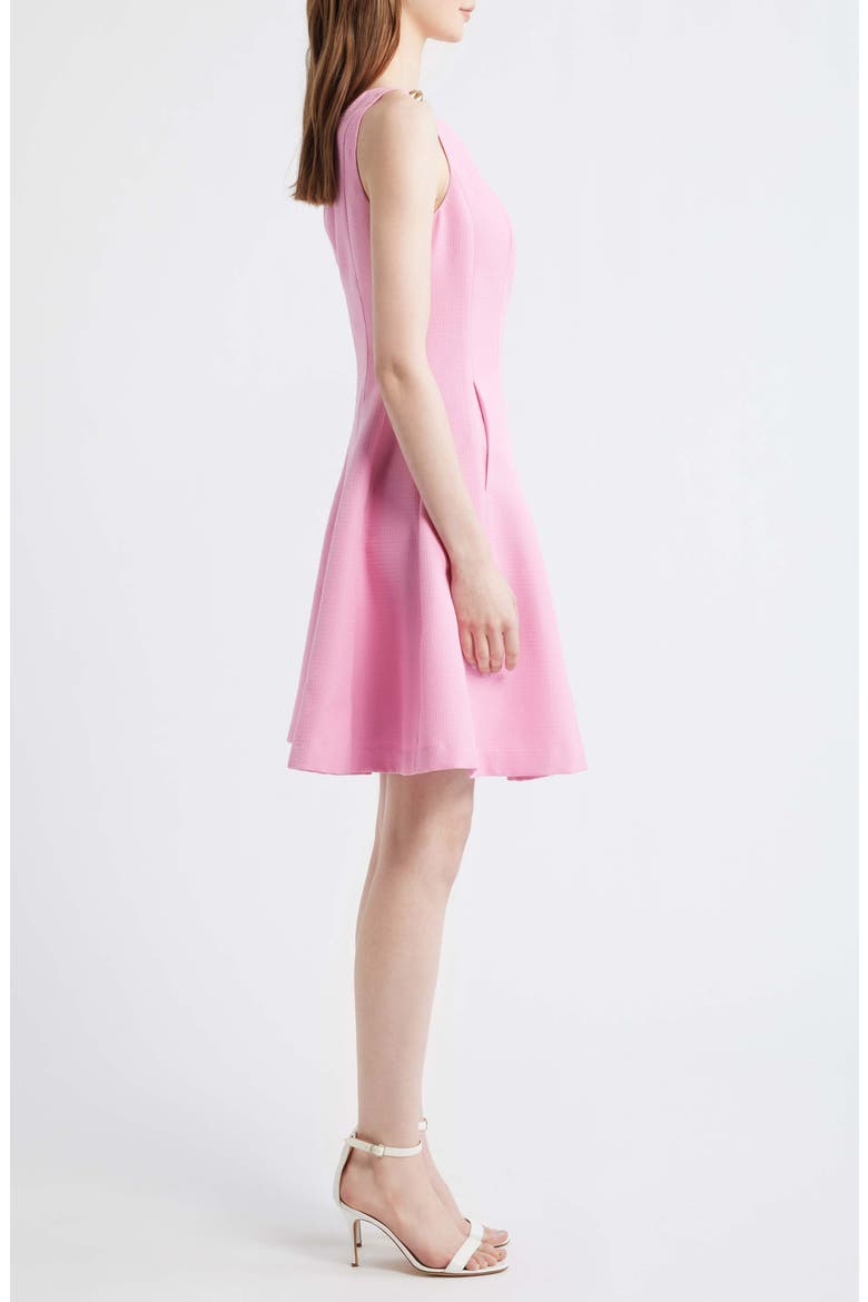 Bouclé Fit & Glare Dress, Alternate, color, FLAMINGO
