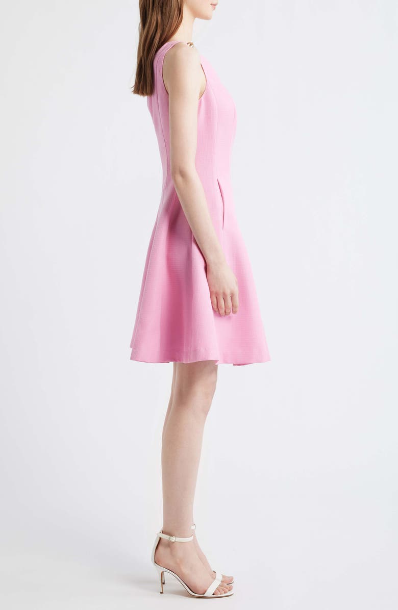 Tahari ASL Bouclé Fit & Glare Dress, Alternate, color, Flamingo