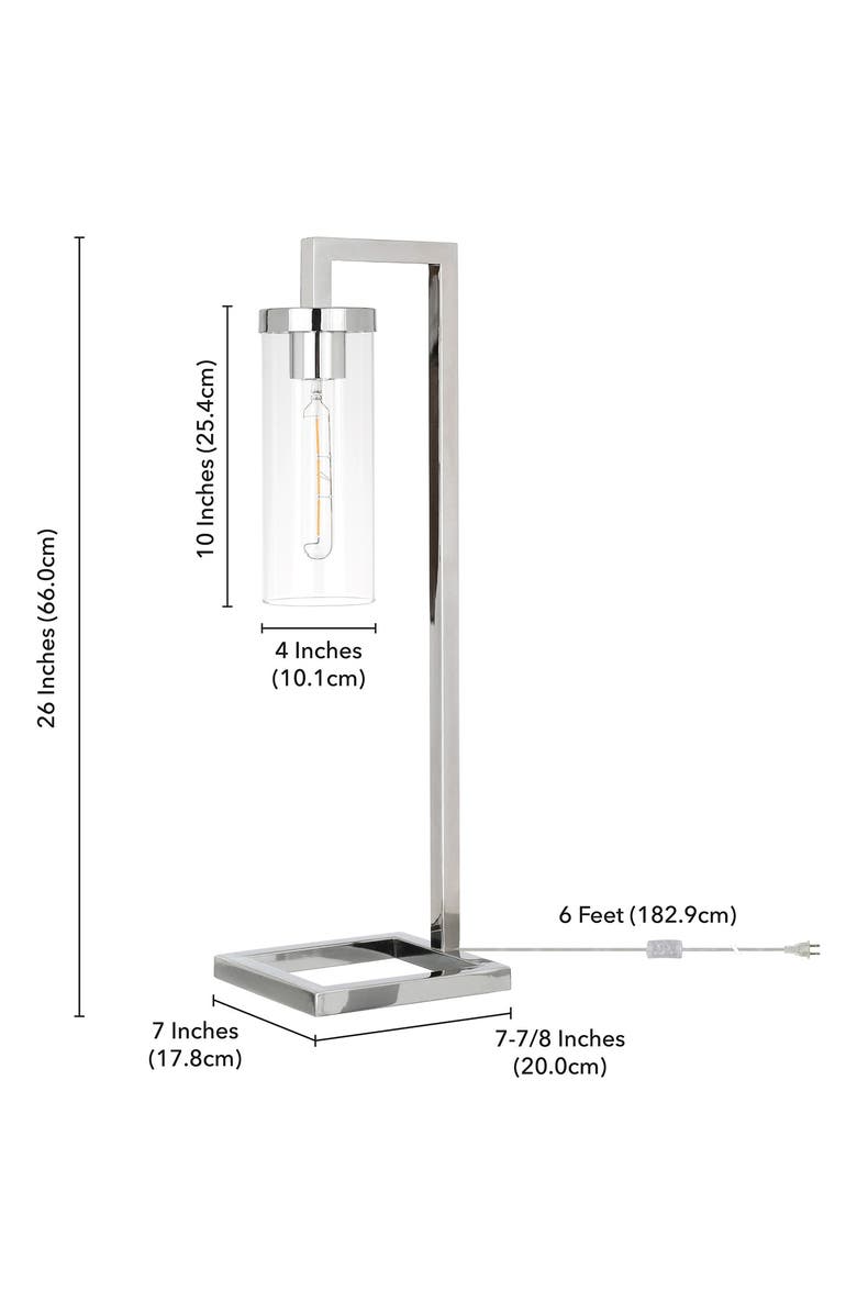 HUDSON AND CANAL Malva Polished Nickel Table Lamp with Clear Glass Shade, Alternate, color, 