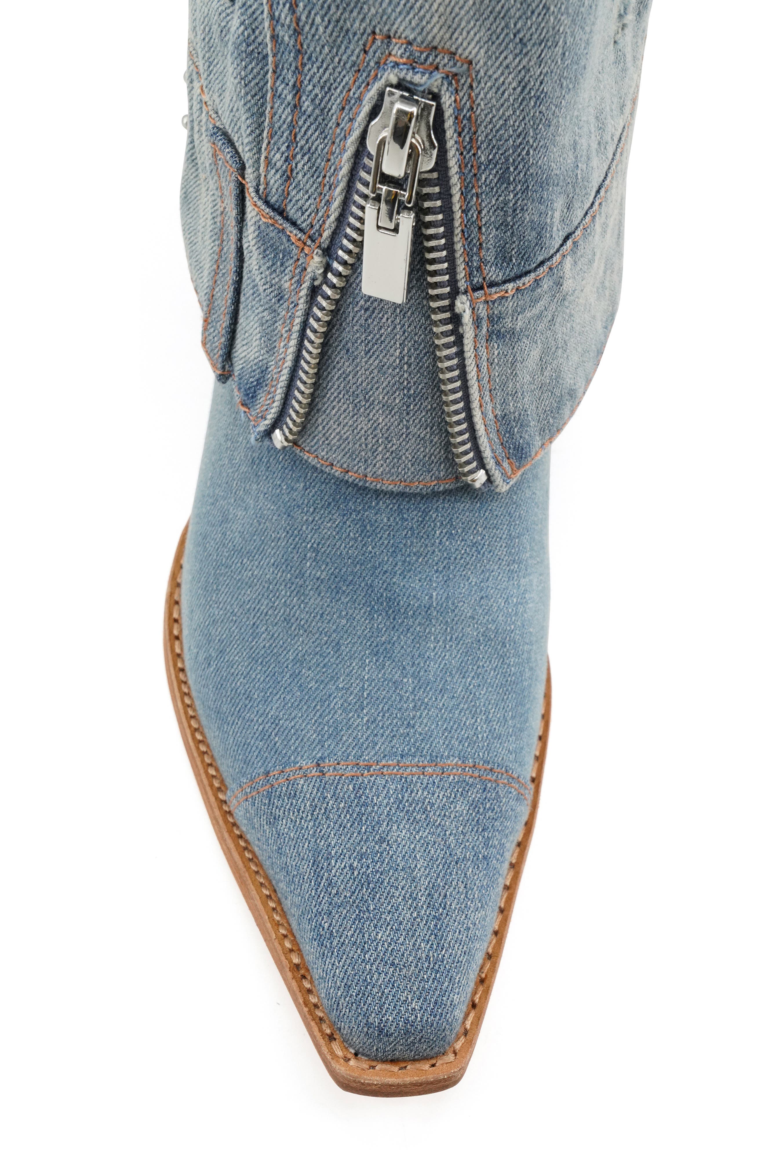 Fabiola Bootie, Alternate, color, BLUE DENIM