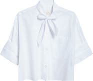 TWP Next Ex Tie Neck Crop Shirt