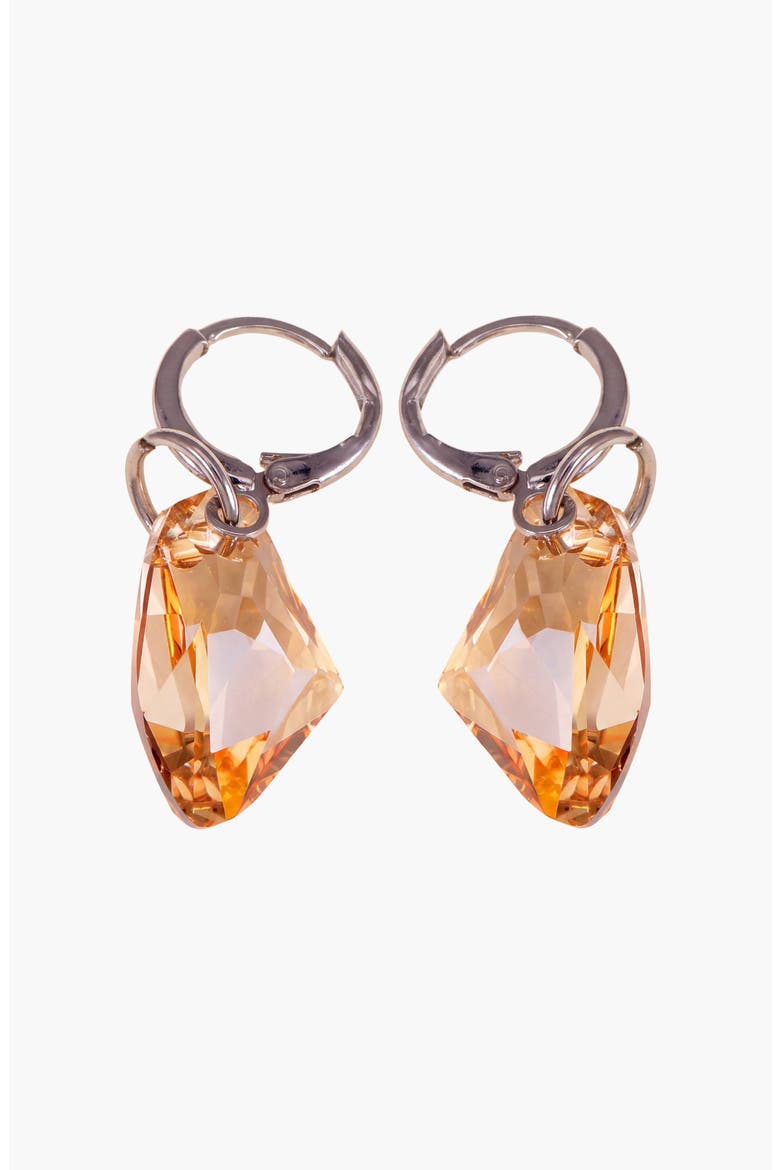 Crystal Drop Earrings, Main, color, Amber
