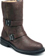 KARL LAGERFELD PARIS Faux Shearling Lined Double Buckle Boot