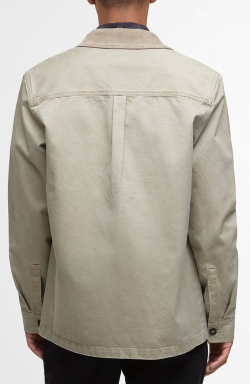 Barbour Lenker Twill Zip Overshirt In Neutral