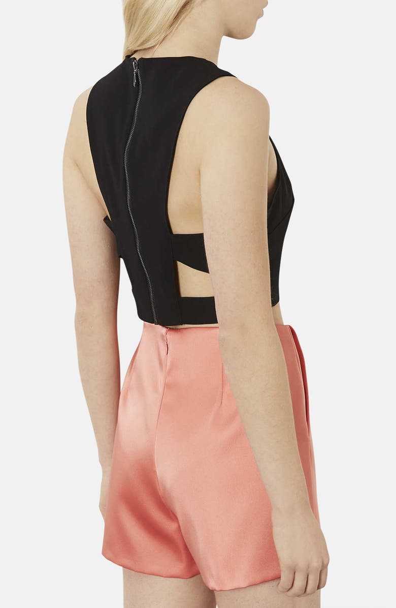 Topshop Laser Cut Crop Top, Alternate, color,