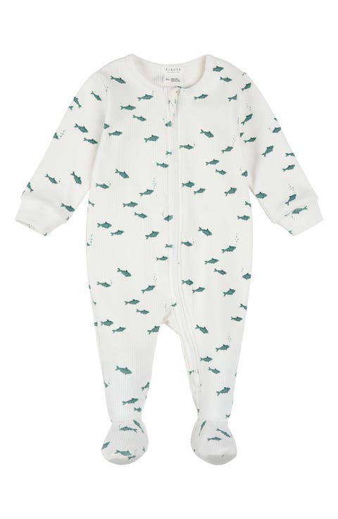 Little Fishies Print Footie (Baby)