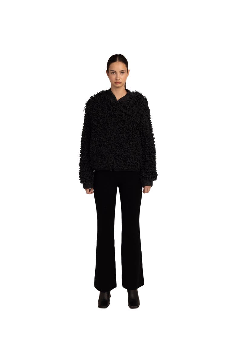 GOBI Mongolian Cashmere Loop-Stitch Cashmere Cardigan, Main, color, Charcoal