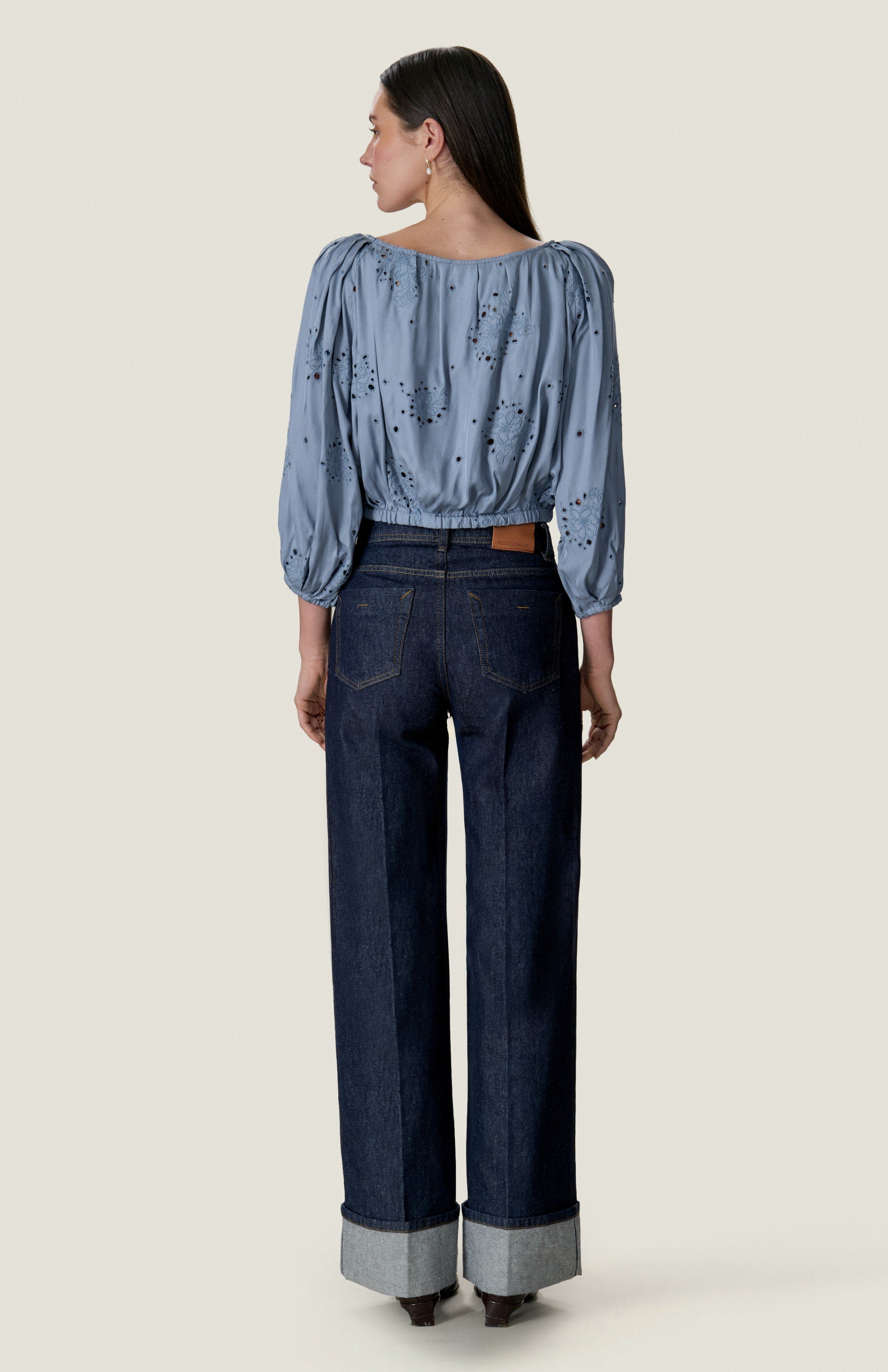 Rebecca Taylor Maya Embroidered Bubble Top (Women) | Nordstrom
