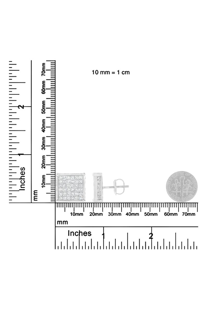 Haus of Brilliance 10K White Gold 2ct TDW PrincessComposite Diamond Stud Earring, Alternate, color, White