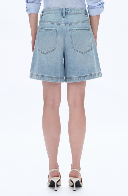 Bayeas Seamed Mid Rise Denim Bermuda Shorts In Blue